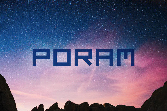 Poram: A Bold Robotic Display Font for Marketers