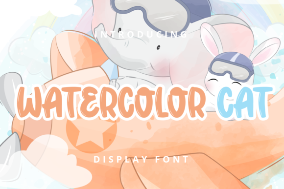 Watercolor Cat: A Whimsical Display Font for Editorial Design